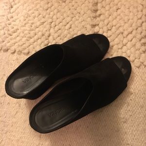 Black Vince suede mules Size 9